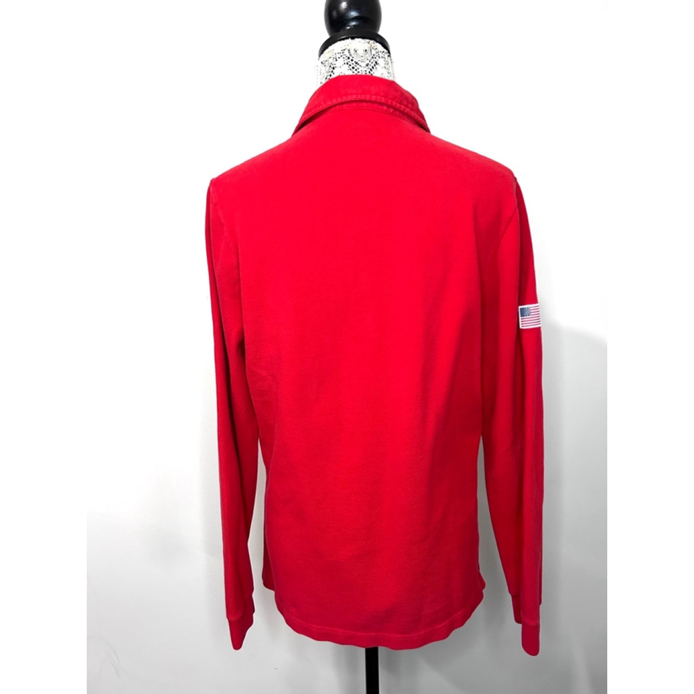 Men's Lacoste Red Long Sleeve Polo Shirt Size L - Picture 7 of 8
